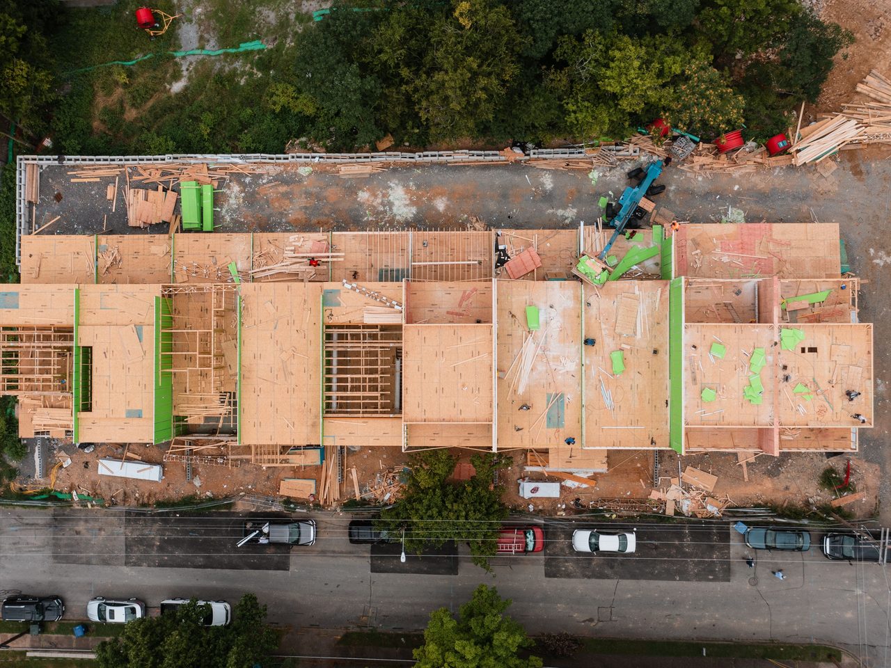 Baustelle aus der Luft